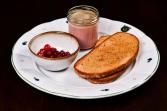 Duck pate with homemade cranberries and toasted bread